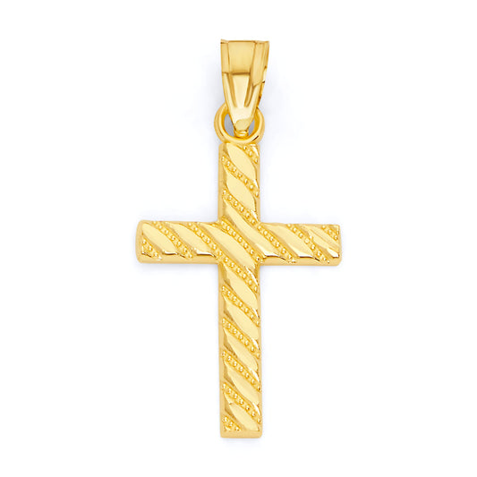Solid Gold Cross Pendant - 10k or 14k