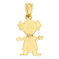 Load image into Gallery viewer, 10k/14k Solid Gold "It's a Girl" Charm Pendant, Newborn Baby Gift