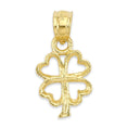 Load image into Gallery viewer, 10k/14k Solid Gold Four Leaf Clover Pendant: Lucky Charm Necklace