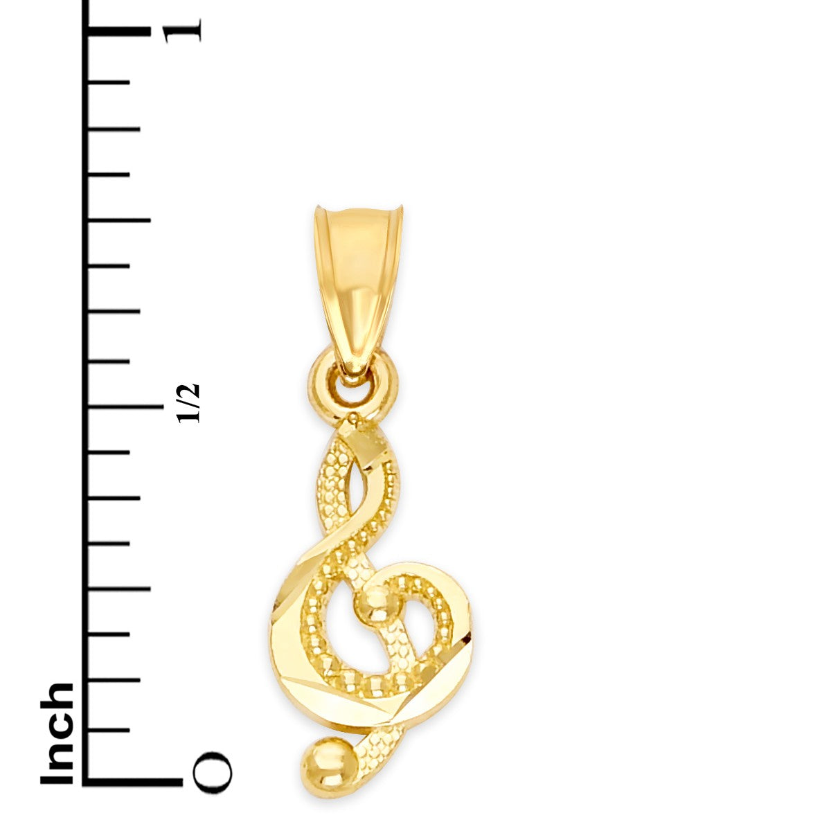 Solid Gold Music Note Pendant - 10k or 14k