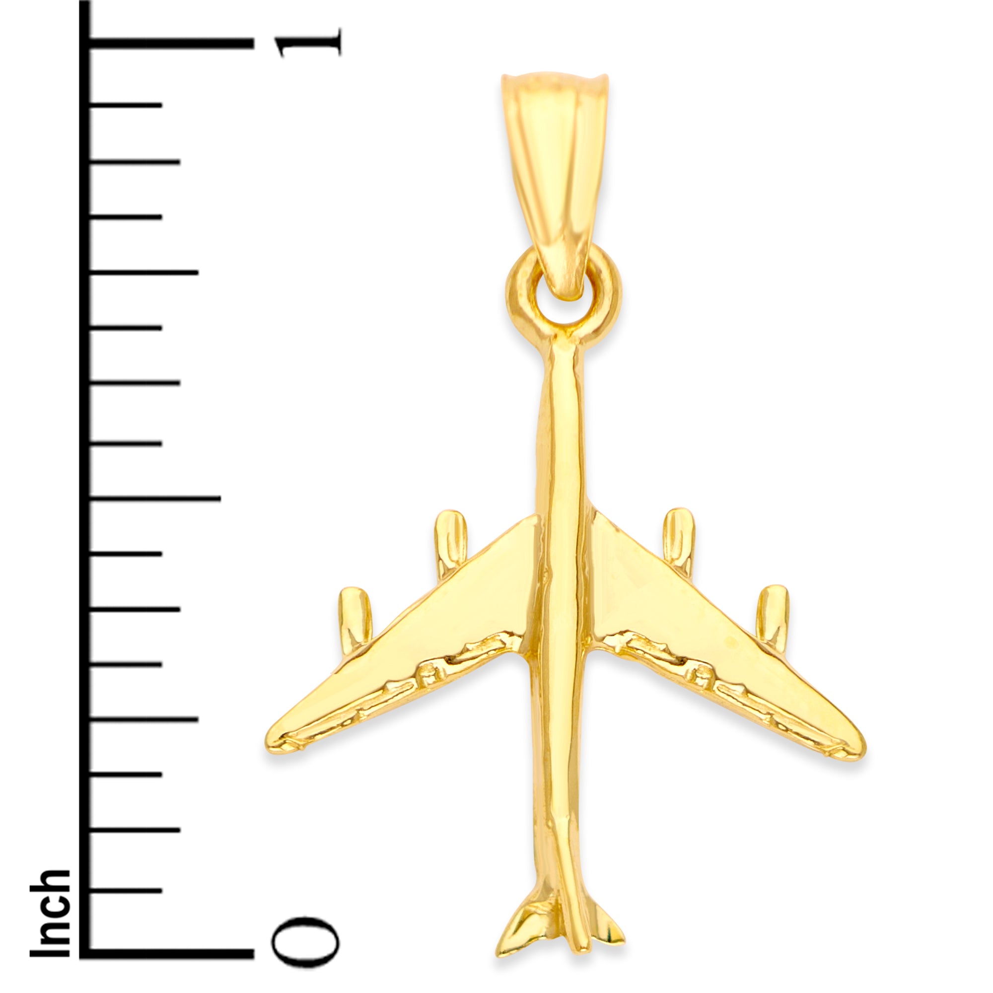 Solid Gold Airplane Pendant - 10k or 14k