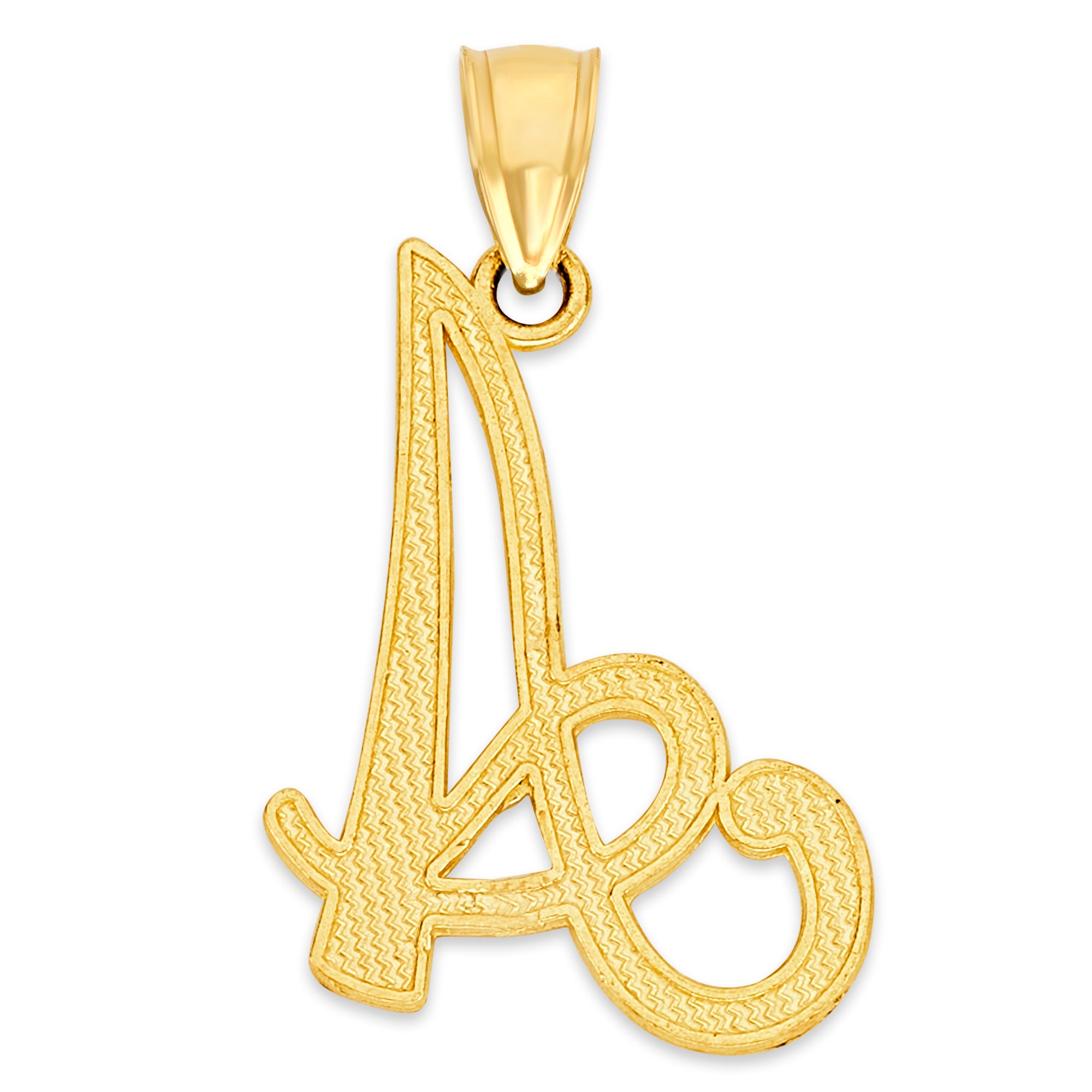 Solid Gold Cursive Initial Pendant - 10k or 14k