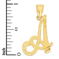 Load image into Gallery viewer, Solid Gold Cursive Initial Pendant - 10k or 14k