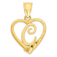 Load image into Gallery viewer, 10k/14k Solid Gold Heart Initial Pendant - Personalized Jewelry Gifts