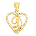 Load image into Gallery viewer, 10k/14k Solid Gold Heart Initial Pendant - Personalized Jewelry Gifts