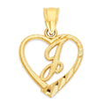 Load image into Gallery viewer, 10k/14k Solid Gold Heart Initial Pendant - Personalized Jewelry Gifts