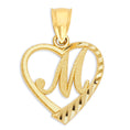 Load image into Gallery viewer, 10k/14k Solid Gold Heart Initial Pendant - Personalized Jewelry Gifts