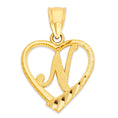 Load image into Gallery viewer, 10k/14k Solid Gold Heart Initial Pendant - Personalized Jewelry Gifts