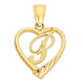 Load image into Gallery viewer, 10k/14k Solid Gold Heart Initial Pendant - Personalized Jewelry Gifts