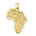 Load image into Gallery viewer, Solid Gold Africa Pendant: 10k/14k Diamond Cut African Map Necklace