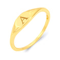 Load image into Gallery viewer, Solid Gold Initial Signet Ring - 10k or 14k