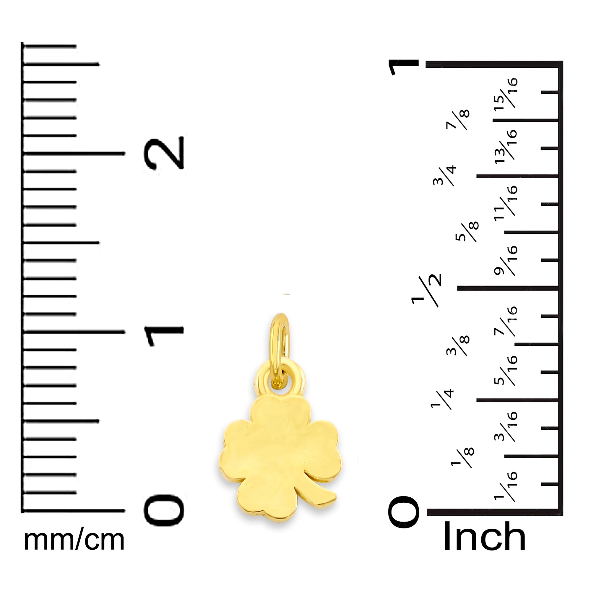 Solid Gold Clover Charm - 10k or 14k