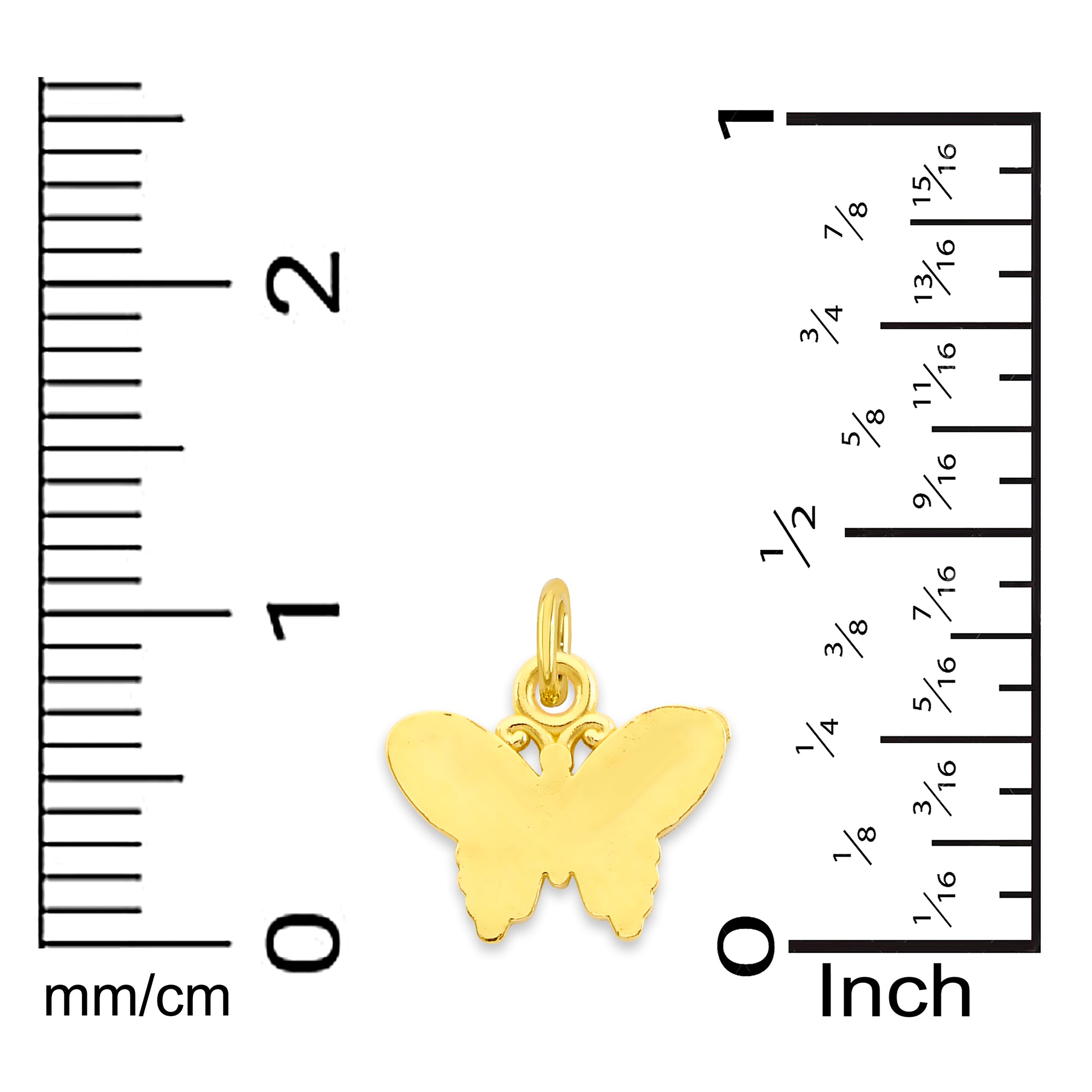 Solid Gold Butterfly Charm - 10k or 14k