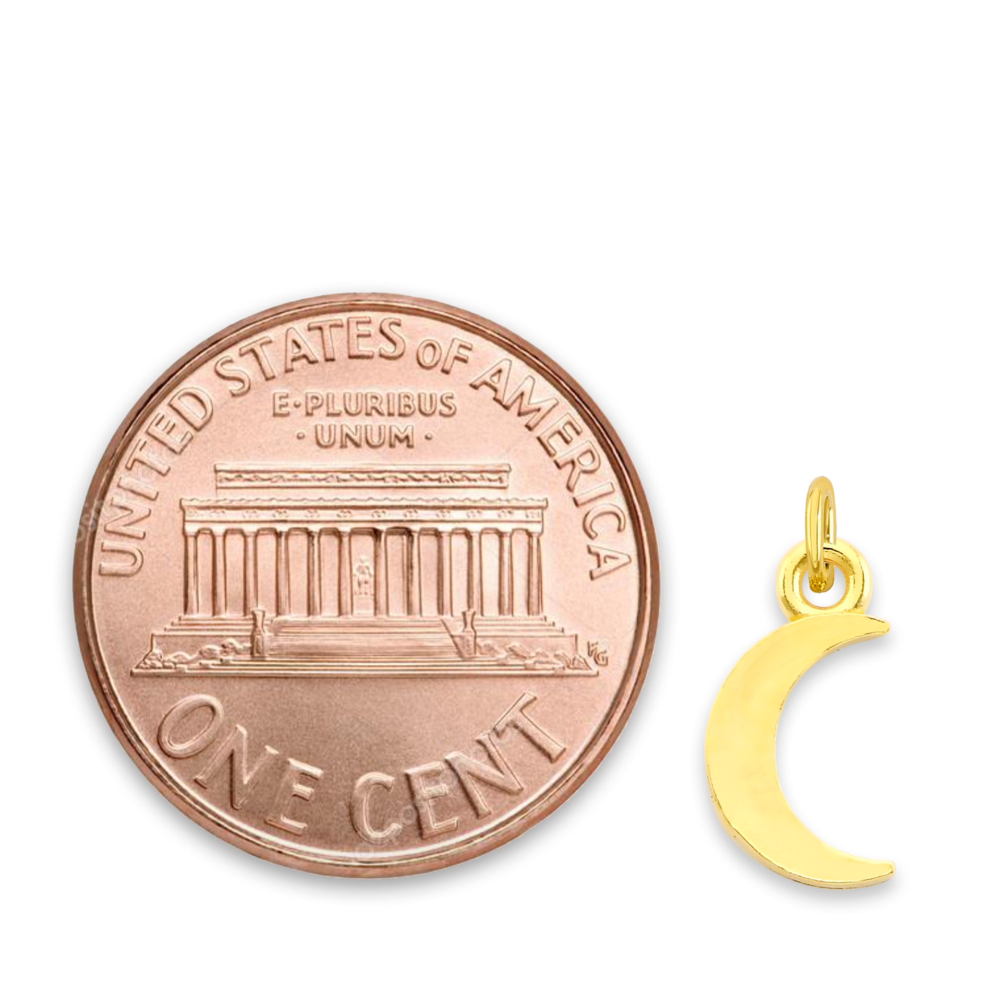 Solid Gold Moon Charm - 10k or 14k