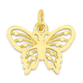 Load image into Gallery viewer, 10k/14k Solid Gold Butterfly Pendant - Diamond Cut Animal Charm