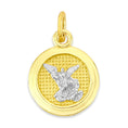 Load image into Gallery viewer, Solid Two-Tone Gold Saint Michael Charm - 10k or 14k