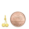 Load image into Gallery viewer, 10k/14k Solid Gold Cherry Charm - Fruit Charms for Bracelet