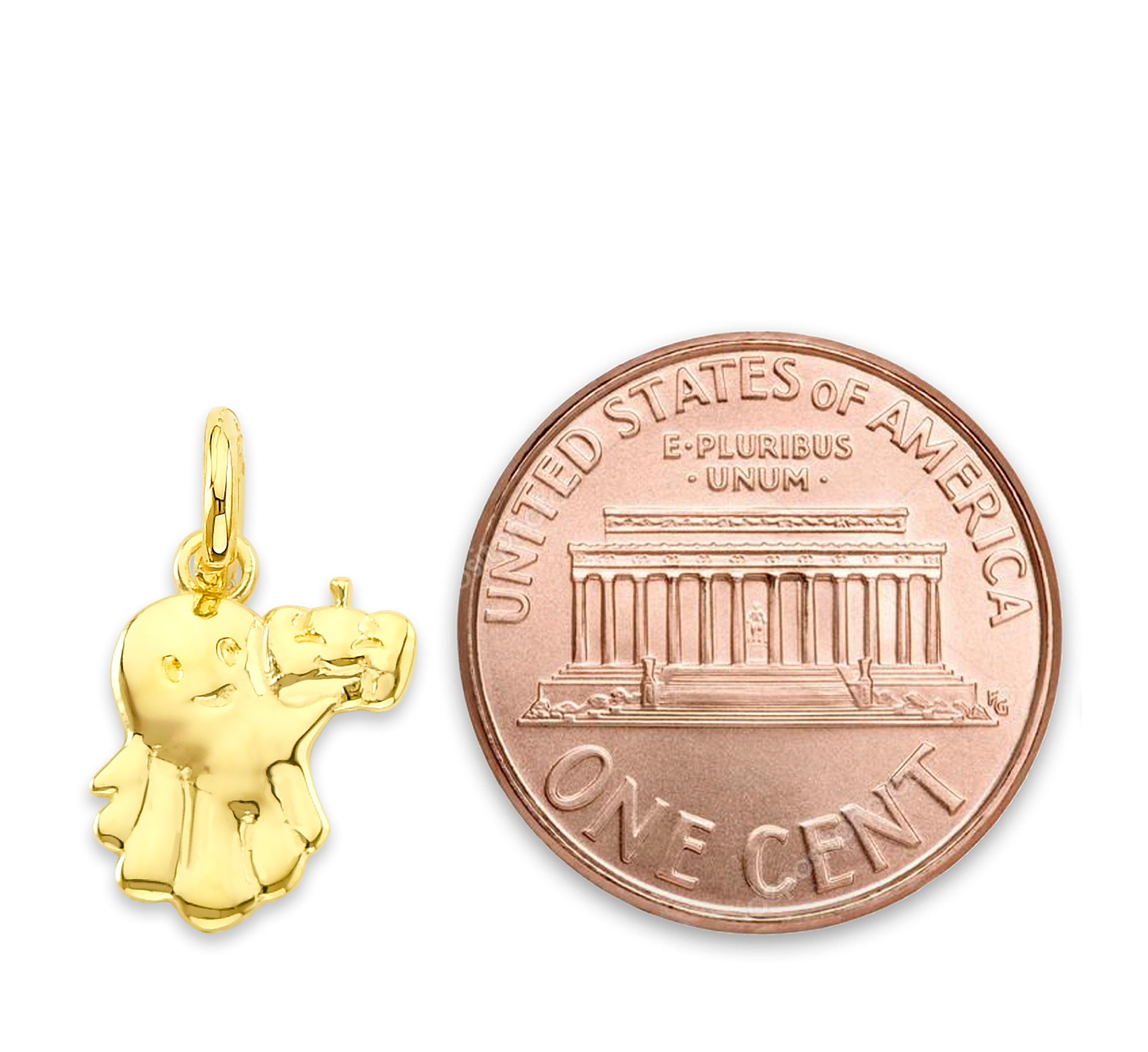 Solid Gold Ghost with Pumpkin Charm- 10k or 14k