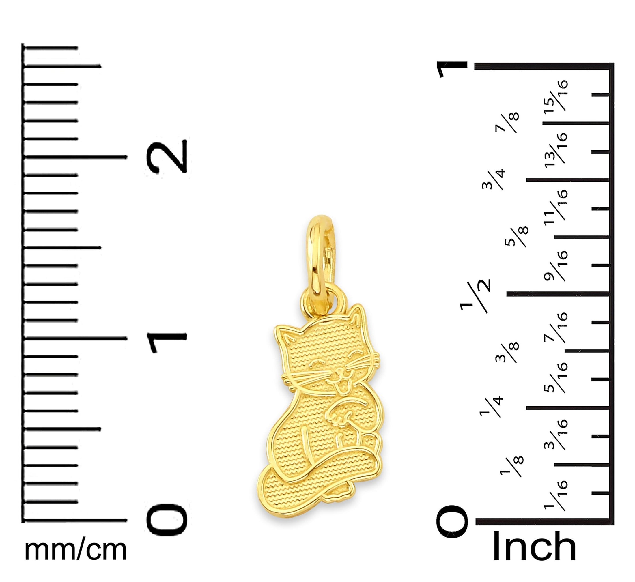 Solid Gold Cat Charm- 10k or 14k