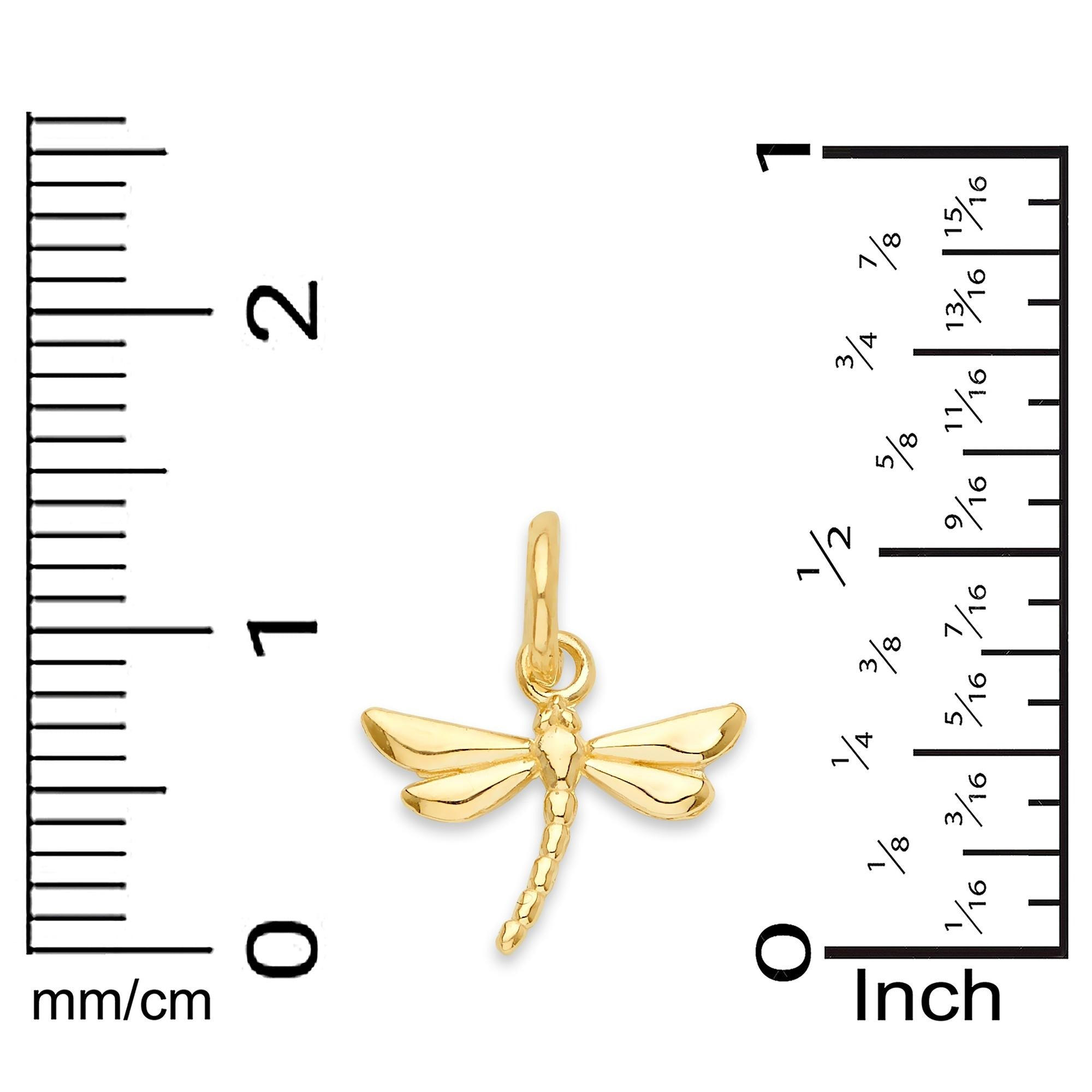 Solid Gold Dragonfly Charm- 10k or 14k