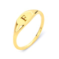 Load image into Gallery viewer, Solid Gold Initial Signet Ring - 10k or 14k