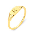 Load image into Gallery viewer, Solid Gold Initial Signet Ring - 10k or 14k