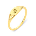 Load image into Gallery viewer, Solid Gold Old English Initial Signet Ring - 10k or 14k
