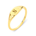 Load image into Gallery viewer, Solid Gold Initial Signet Ring - 10k or 14k