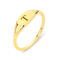 Load image into Gallery viewer, Solid Gold Initial Signet Ring - 10k or 14k