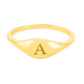 Load image into Gallery viewer, Solid Gold Initial Signet Ring - 10k or 14k