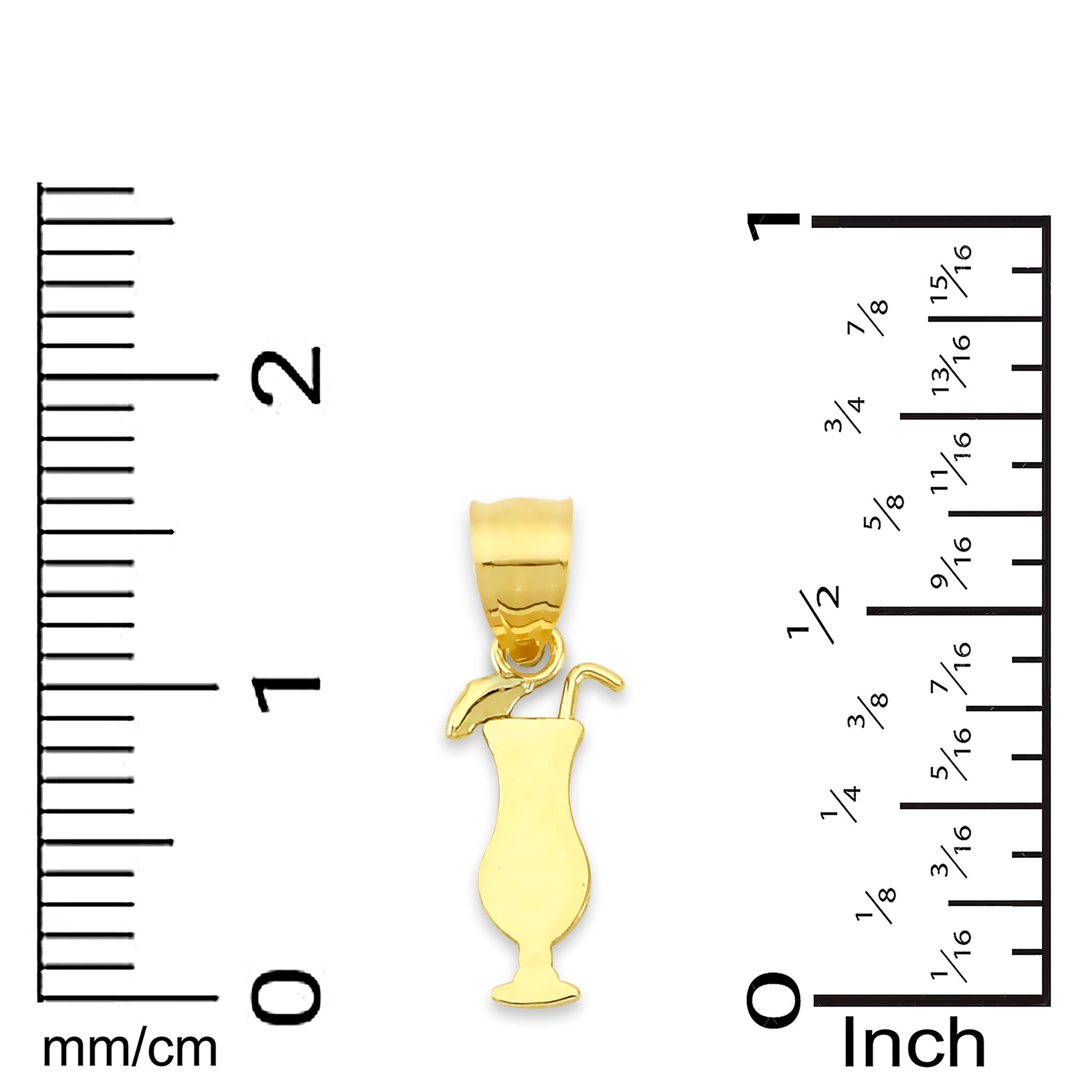 Solid Gold Cocktail Pendant - 10k or 14k