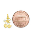 Load image into Gallery viewer, 10k/14k Solid Gold Bow with Hearts Charm - Romantic Jewelry Gifts