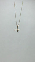 Load and play video in Gallery viewer, Solid Gold Airplane Pendant - 10k or 14k