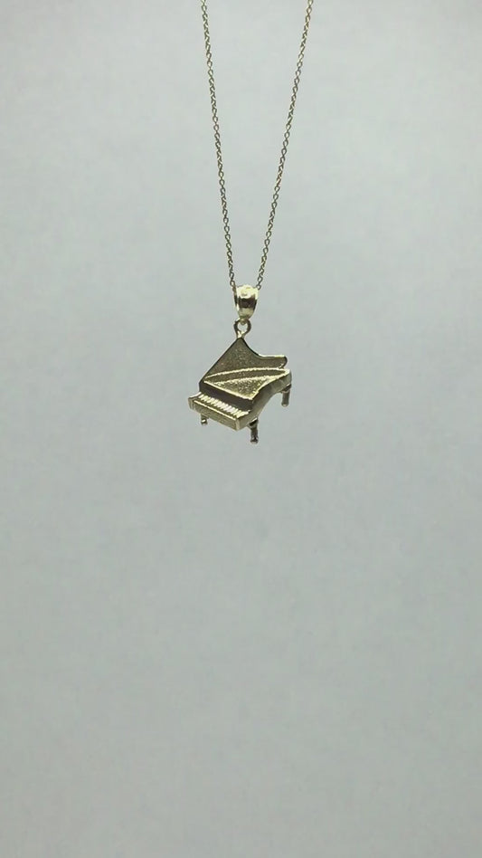 Solid Gold Piano Pendant - 10k or 14k