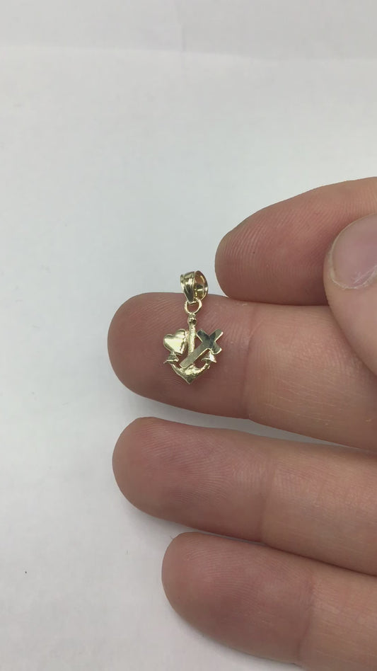 Solid Gold Hope Faith and Love Pendant - 10k or 14k