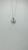 Load and play video in Gallery viewer, Solid Gold Quinceanera Heart Pendant - 10k or 14k
