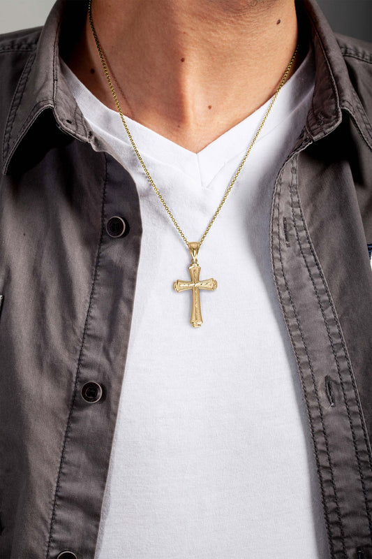 Solid Gold Cross Pendant - 10k or 14k