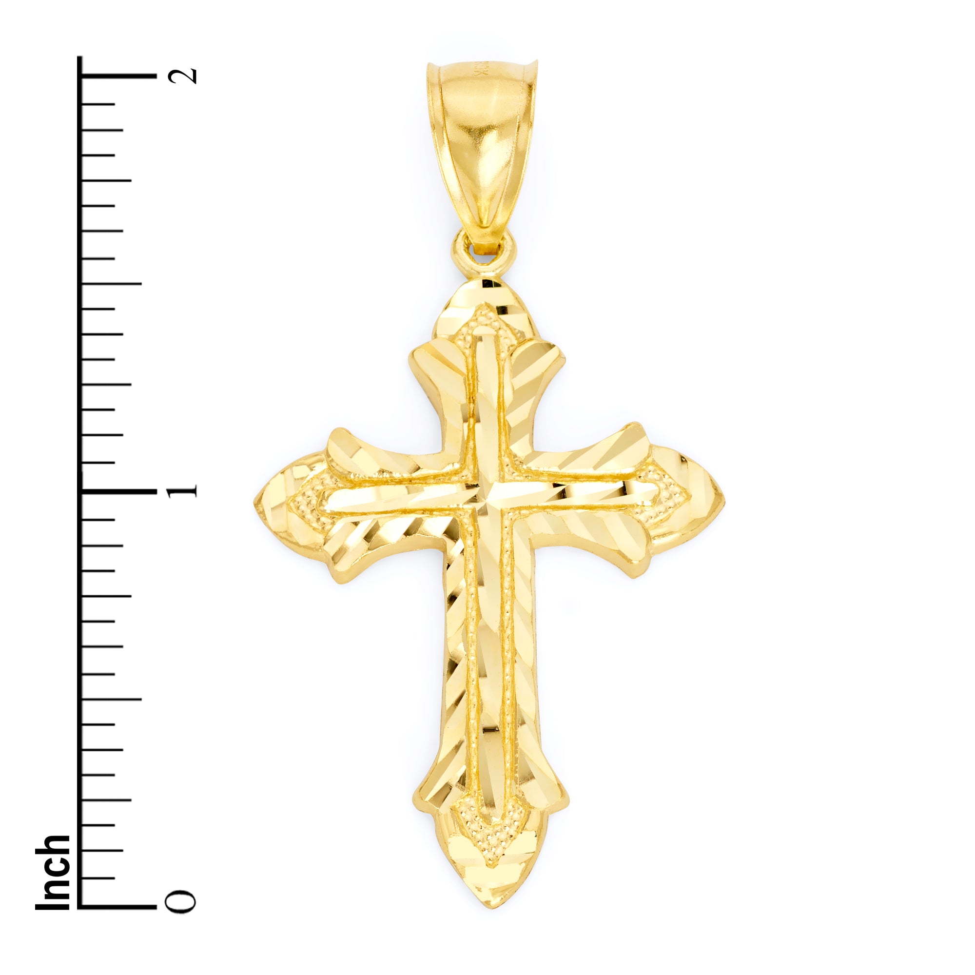 Solid Gold Cross Pendant - 10k or 14k