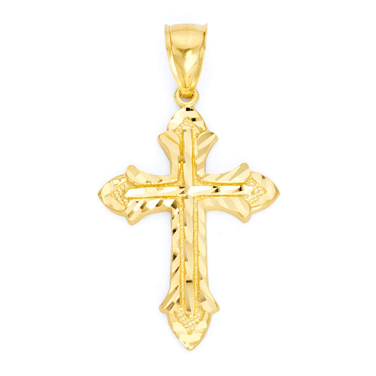 Solid Gold Cross Pendant - 10k or 14k