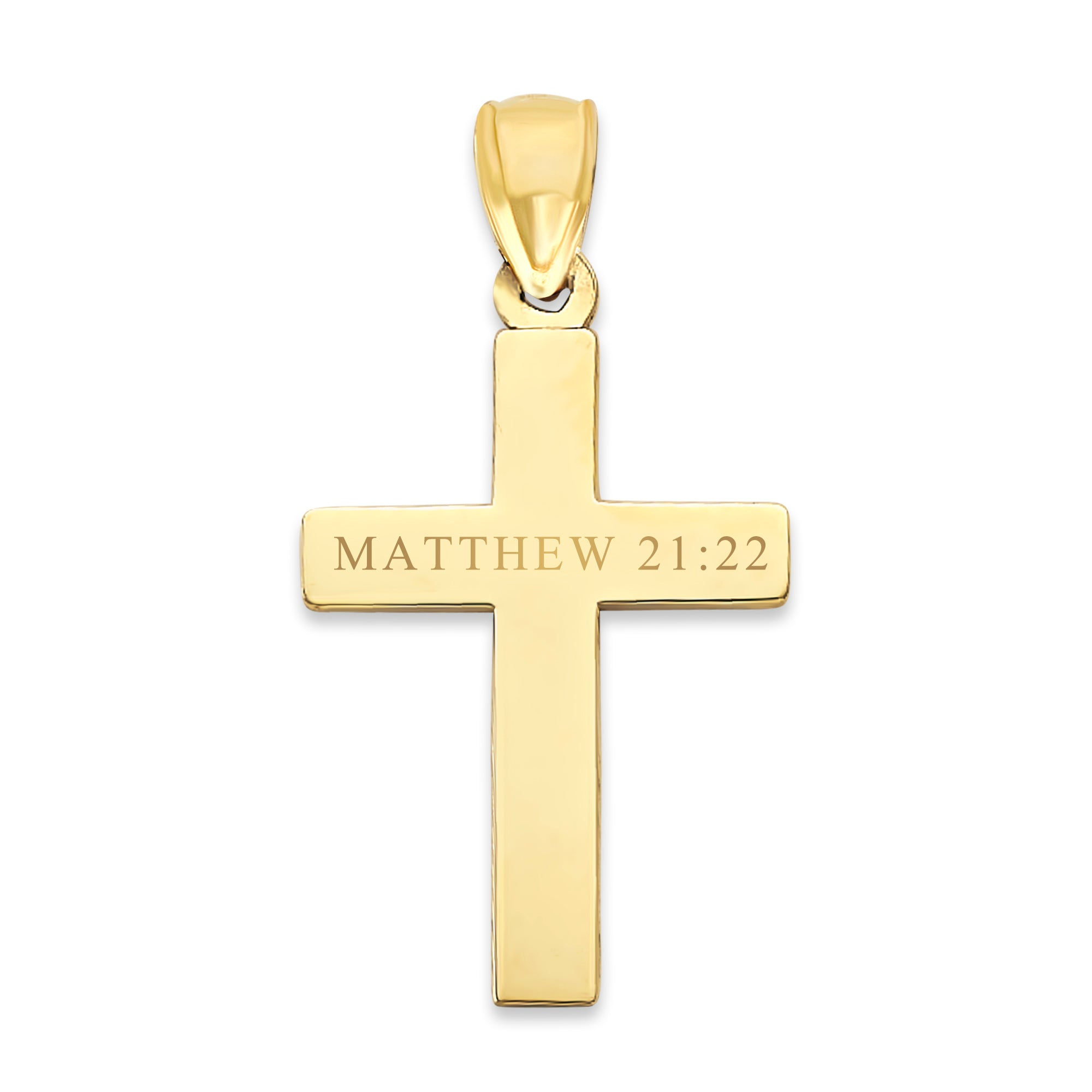 Solid Gold Cross Pendant - 10k or 14k