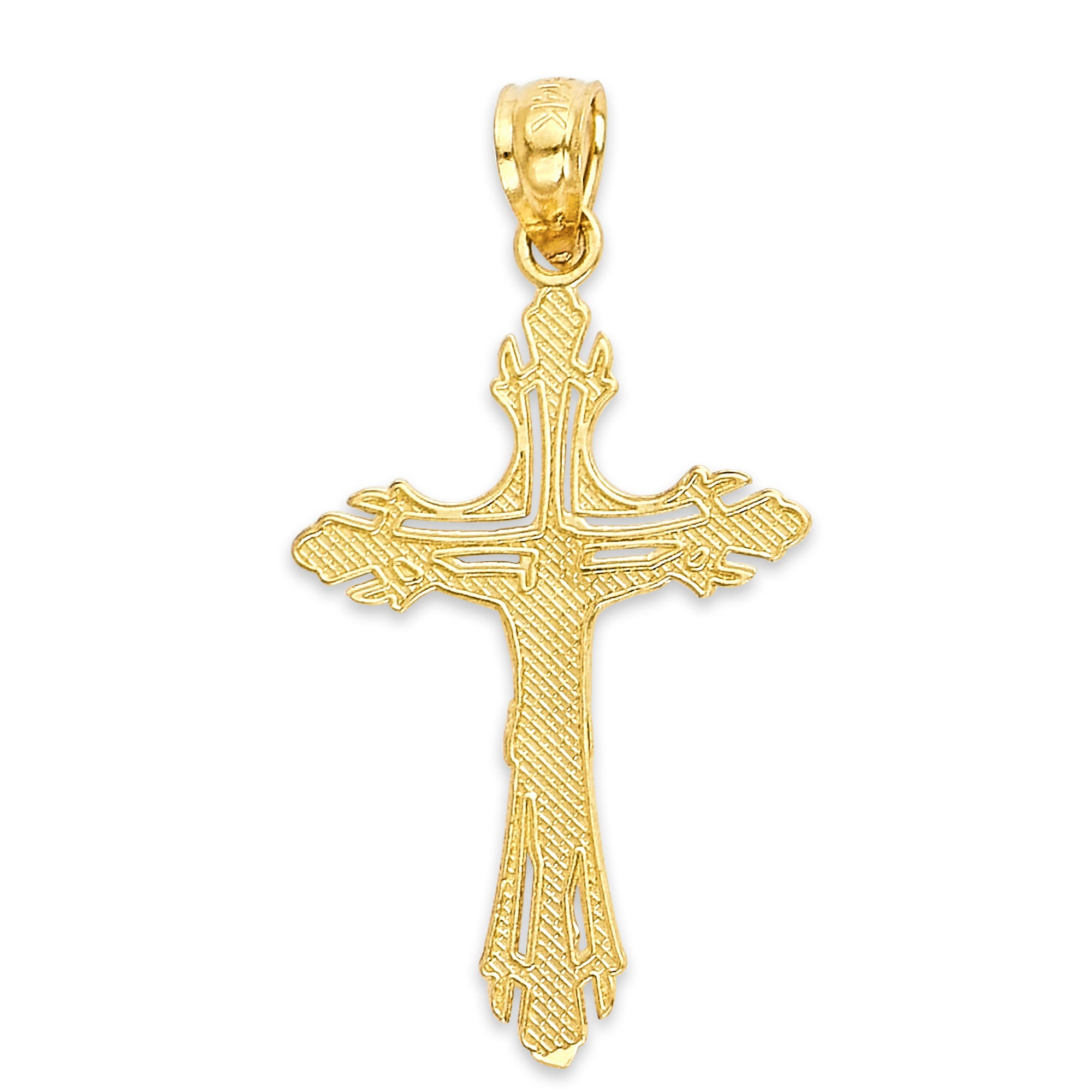 Solid Gold Crucifix Pendant - 10k or 14k