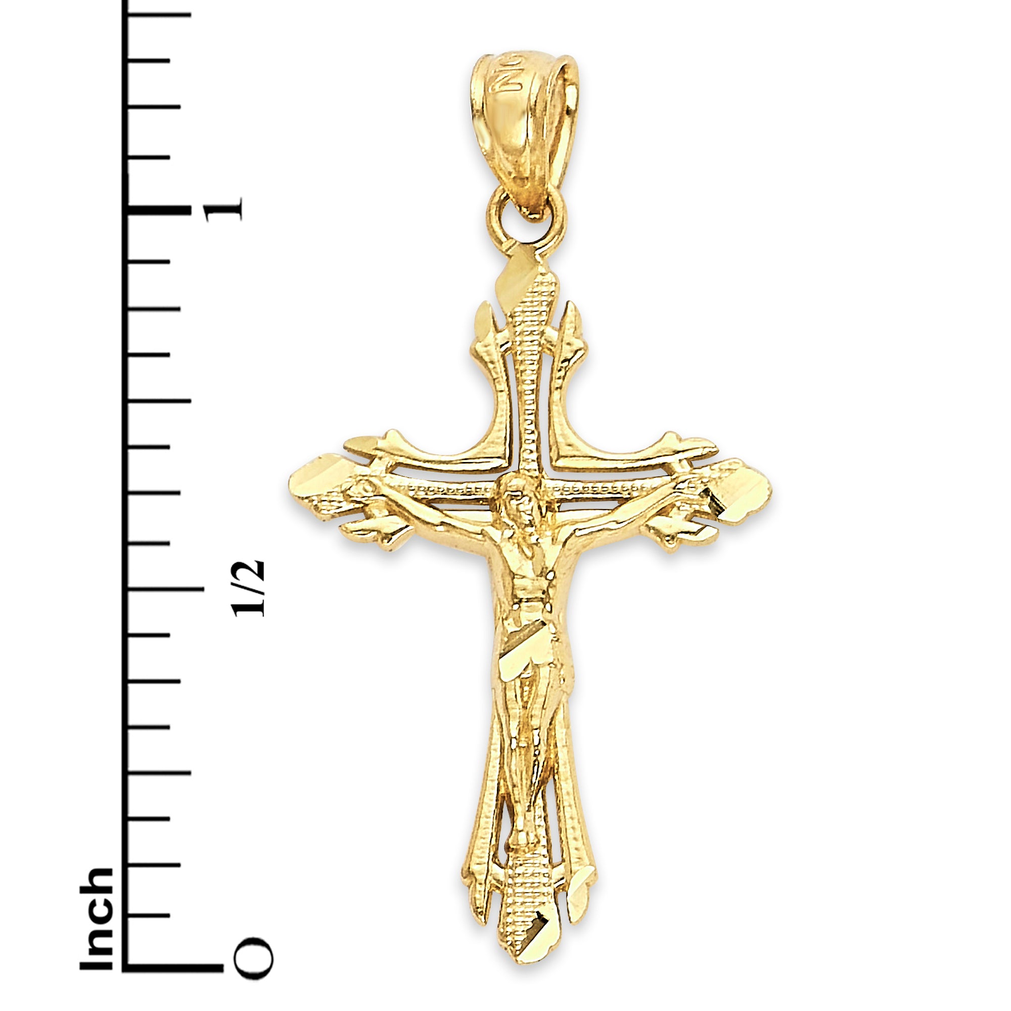Solid Gold Crucifix Pendant - 10k or 14k