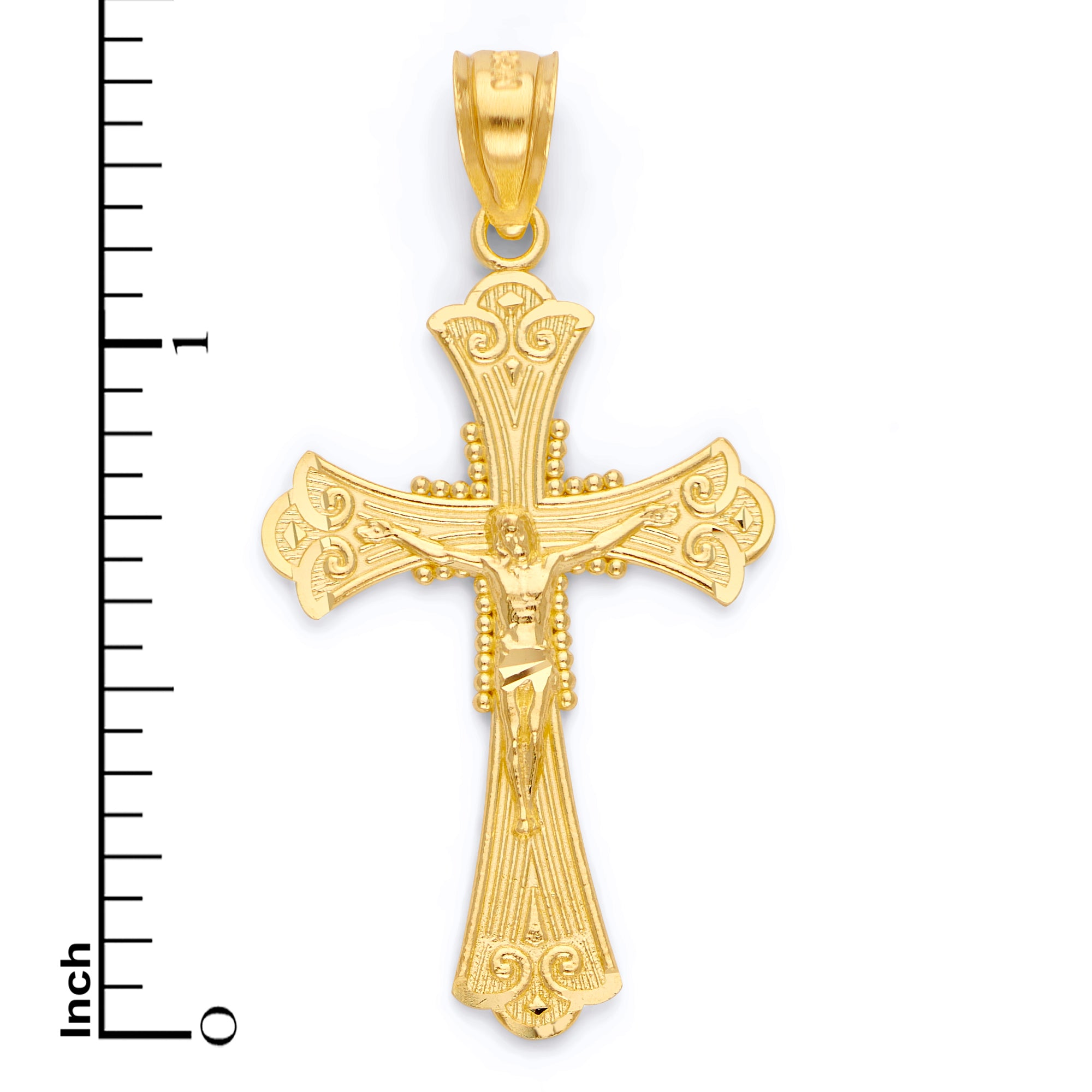 Solid Gold Crucifix Pendant - 10k or 14k