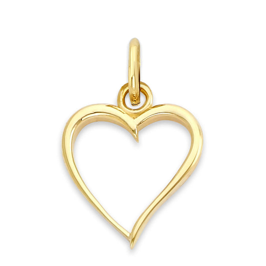 Solid Gold Heart Pendant - 10k or 14k