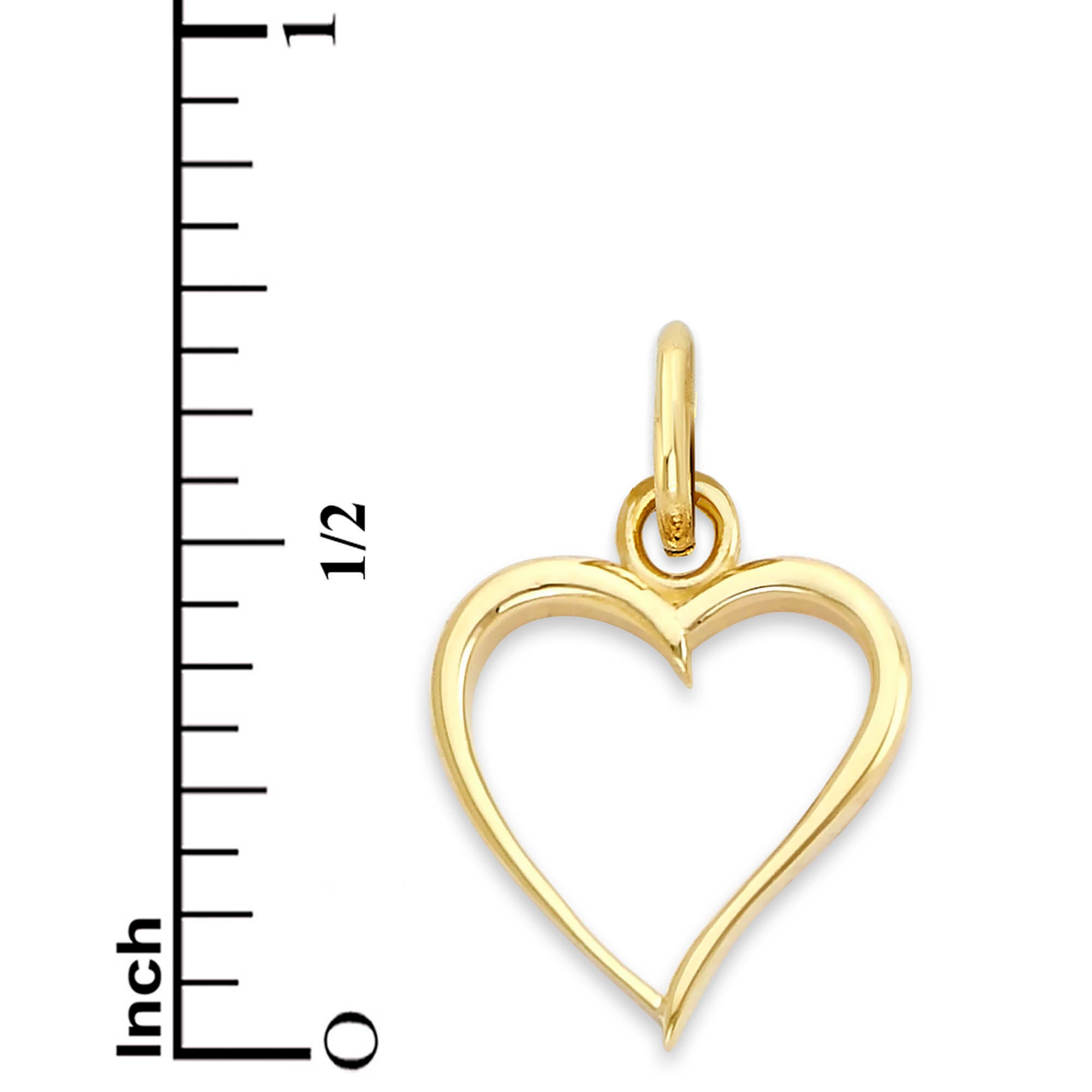 Solid Gold Heart Pendant - 10k or 14k