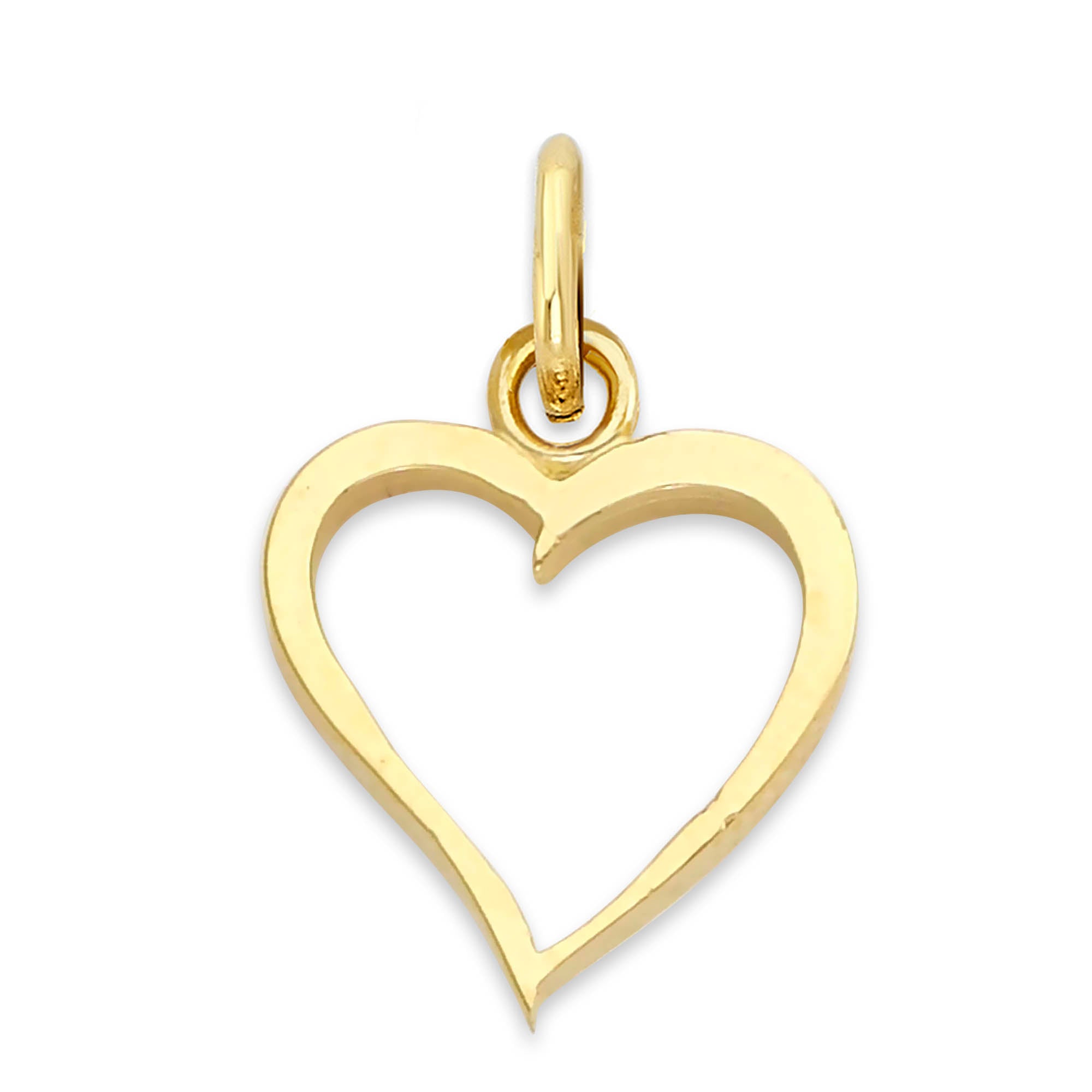 Solid Gold Heart Pendant - 10k or 14k