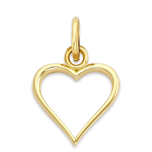 Solid Gold Heart Pendant - 10k or 14k