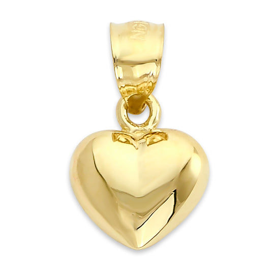 Solid Gold Heart Pendant - 10k or 14k