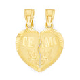 Load image into Gallery viewer, Solid Gold Breakable Te Amo Heart Pendant - 10k or 14k