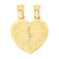 Load image into Gallery viewer, Solid Gold Breakable Best Friends Heart Pendant - 10k or 14k